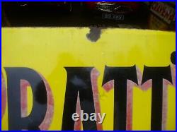 Enamel Sign, Pratts Vintage Sign Large, World Post Old Petrol Pump Free Uk Post