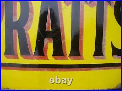 Enamel Sign, Pratts Vintage Sign Large, World Post Old Petrol Pump Free Uk Post