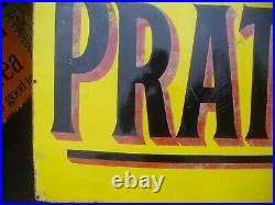 Enamel Sign, Pratts Vintage Sign Large, World Post Old Petrol Pump Free Uk Post