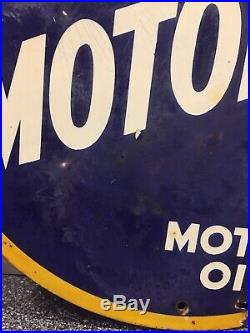 Enamel Sign Prices Motorine Old Rare Vintage Classic Car Garage Petrol Oil