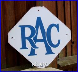 Enamel Sign RAC Original Vintage 1950's Rare Blue on White, Garage Recovery AA