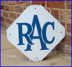Enamel Sign RAC Original Vintage 1950's Rare Blue on White, Garage Recovery AA