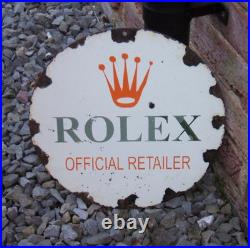 Enamel Sign ROLEX Official Retailer Vintage Style / Famous Watch Dealer Sign