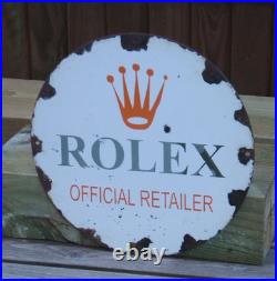 Enamel Sign ROLEX Official Retailer Vintage Style / Famous Watch Dealer Sign