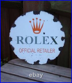 Enamel Sign ROLEX Official Retailer Vintage Style / Famous Watch Dealer Sign