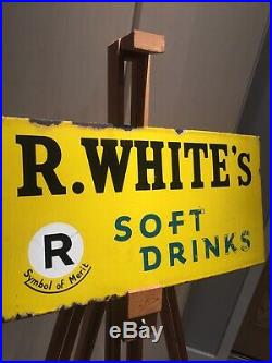 Enamel Sign R. Whites Original Old Rare Advertising Antique Collectable Vintage