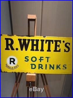 Enamel Sign R. Whites Original Old Rare Advertising Antique Collectable Vintage