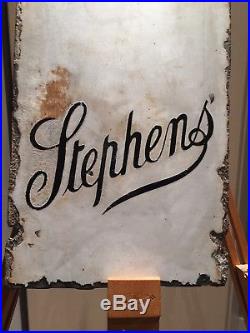 Enamel Sign Stephens Ink Antique Advertising Rare Old Collectable Vintage 1900s