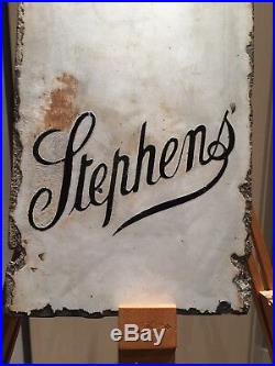 Enamel Sign Stephens Ink Antique Advertising Rare Old Collectable Vintage 1900s