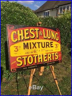 Enamel Sign Stotherts Chemist Antique Old Rare Collectable Advertising Vintage