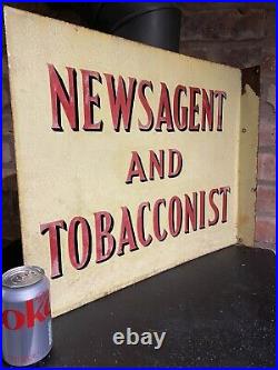 Enamel Sign Tobacco Original Old Rare Advertising Antique Vintage Retro D/ Sided