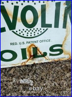 Enamel Sign VALVOLINE Motor Oil Vintage Garage /Man Cave /18x12 Classic car