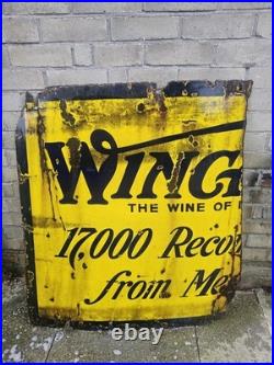 Enamel Sign Wine Related Vintage Advertising Bar Pub Garage Wall Display