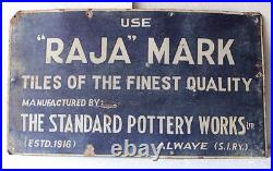 Enamel Signboard Old Vintage Advertising Raja Mark Tiles Collectible PJ-82