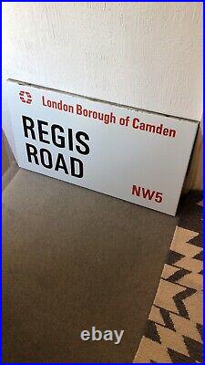 Enamel Street Sign, Regis Road, Camden London 1960s. Vgc. Vintage Enamel Sign