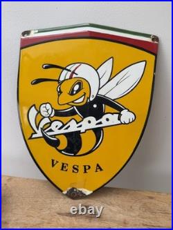 Enamel Vespa sign Vintage Style Scooter Garage Workshop man cave classic scooter