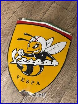 Enamel Vespa sign Vintage Style Scooter Garage Workshop man cave classic scooter