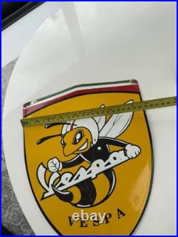 Enamel Vespa sign Vintage Style Scooter Garage Workshop man cave classic scooter