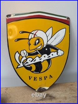 Enamel Vespa sign Vintage Style Scooter Garage Workshop man cave classic scooter