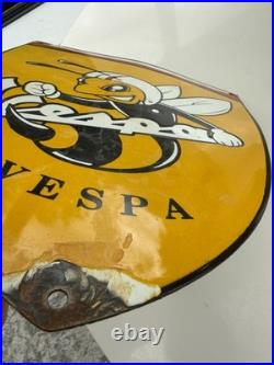 Enamel Vespa sign Vintage Style Scooter Garage Workshop man cave classic scooter