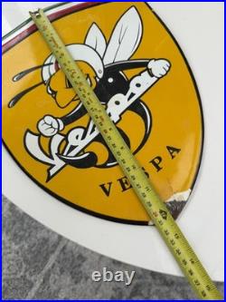 Enamel Vespa sign Vintage Style Scooter Garage Workshop man cave classic scooter