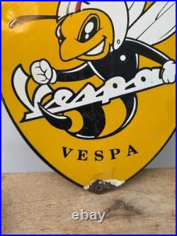 Enamel Vespa sign Vintage Style Scooter Garage Workshop man cave classic scooter