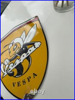 Enamel Vespa sign Vintage Style Scooter Garage Workshop man cave classic scooter