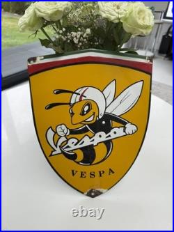 Enamel Vespa sign Vintage Style Scooter Garage Workshop man cave classic scooter
