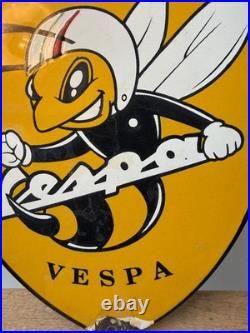 Enamel Vespa sign Vintage Style Scooter Garage Workshop man cave classic scooter