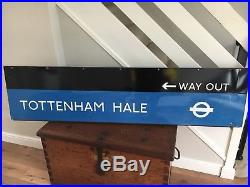 Enamel Vintage Railway Underground Train Station Sign Tottenham Man cave Spurs