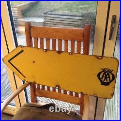 Enamel Vintage very rare old road AA Sign Double Sided large