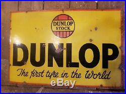 Enamel sign. Dunlop stock. Tyre. Petroliana vintage advertising