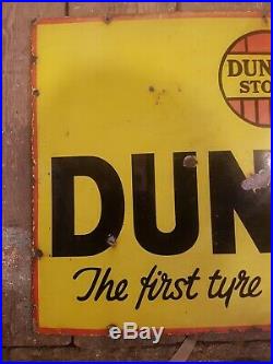 Enamel sign. Dunlop stock. Tyre. Petroliana vintage advertising