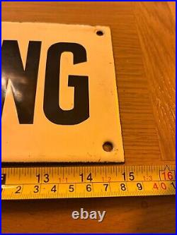 Enamel sign Original Vintage Advertising No Smoking White On Black Excellent