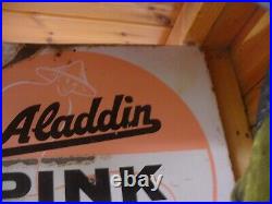 Enamel sign, aladdin pink paraffin sign, vintage sign not michelin sign WORD POST