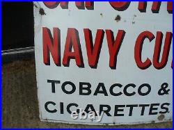 Enamel sign, capstan navy cut vintage sign HUGE WORLD SHIPPING