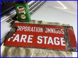 Enamel sign, original, omnibus, Castrol Tin, super, double Sided