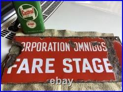 Enamel sign, original, omnibus, Castrol Tin, super, double Sided