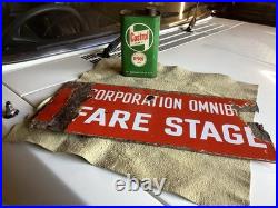 Enamel sign, original, omnibus, Castrol Tin, super, double Sided