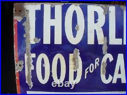 Enamel sign, thorleys food for cattle sign, not vintage tractor, WORLDWIDE SHIPPING