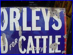 Enamel sign, thorleys food for cattle sign, not vintage tractor, WORLDWIDE SHIPPING