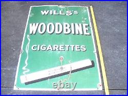 Enamel sign, vintage sign, wills woodbine WORLDWIDE POST
