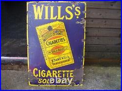 Enamel sign, wills tobacco vintage sign, WORLDWIDE POST