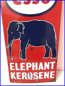 Esso Elephant Kerosene Antique Vintage Advt Tin Enamel Porcelain Sign Board D-34