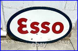 Esso Garage Dealership Enamel Sign Double Sided Vintage Advertising Motor Oil