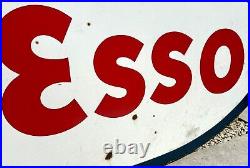 Esso Garage Dealership Enamel Sign Double Sided Vintage Advertising Motor Oil