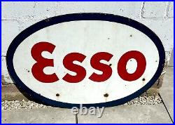 Esso Garage Dealership Enamel Sign Double Sided Vintage Advertising Motor Oil