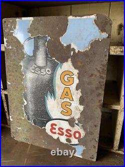 Esso Gas Vintage Original Enamel Sign