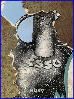 Esso Gas Vintage Original Enamel Sign