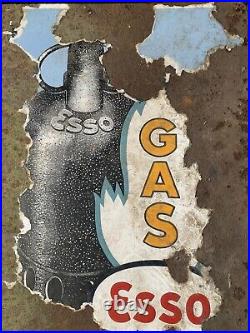 Esso Gas Vintage Original Enamel Sign